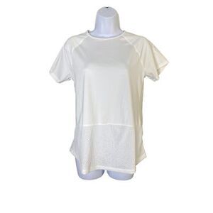Under Armour Womens Pullover Top Shirt White Short Sleeve Jewel Neck Mesh‎ M